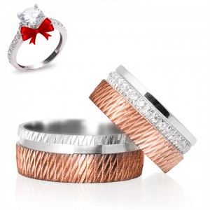 Karanfil Modeli Gümüş Alyans Çifti