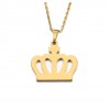 Kral Kraliçe Tacı Altın Kaplama Gümüş Kolye