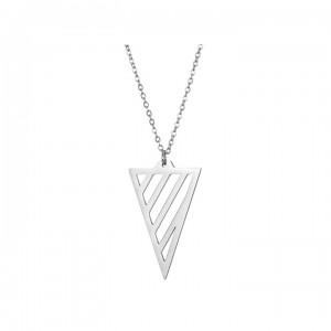 Üçgen Geometrik Çizgili Gümüş Kolye Üçgen Geometrik Çizgili Gümüş Kolye