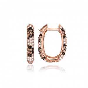 Renkli Beyaz Taşlı Oval Halka Abiye Bayan Gümüş Küpe-2 Renkli Beyaz Taşlı Oval Halka Abiye Bayan Gümüş Küpe-2