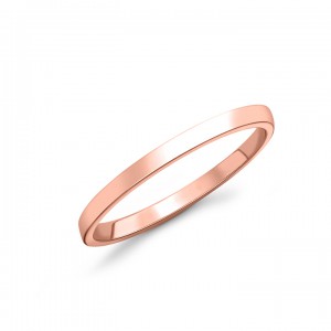 2 mm Klasik Düz Gümüş Yüzük Rose Kaplama 2 mm Klasik Düz Gümüş Yüzük Rose Kaplama