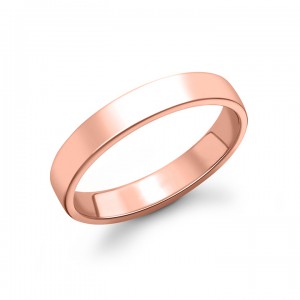 4 mm Klasik Düz Gümüş Yüzük Rose Kaplama 4 mm Klasik Düz Gümüş Yüzük Rose Kaplama