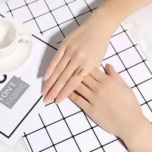 Minimalist Çift Altın Kaplama Bayan Gümüş Yüzük Minimalist Çift Altın Kaplama Bayan Gümüş Yüzük