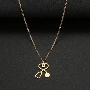 Steteskop Gümüş Kolye