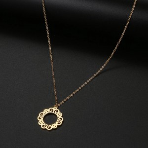 Düzensiz Disk Gümüş Kolye