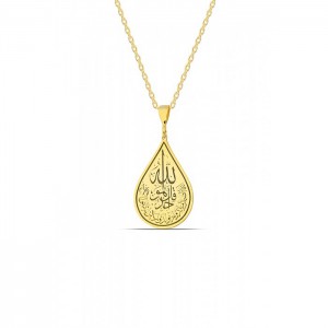İhlas Suresi Damla Kesim Gümüş Kolye
