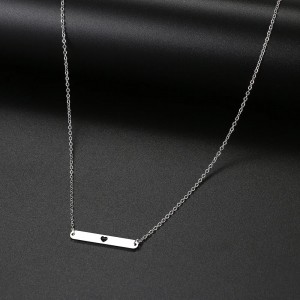 Yatay Çubuk Kalp Gümüş Kolye Yatay Çubuk Kalp Gümüş Kolye