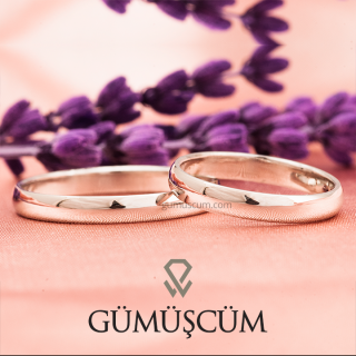 Bombeli 3mm Gümüş Alyans Çifti Nişan ve Söz Yüzüğü