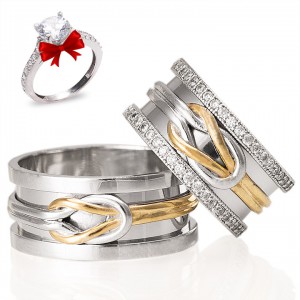 Aşk Düğümü Gümüş Alyans Modeli Taşlı Alyans Çifti Aşk Düğümü Gümüş Alyans Modeli Taşlı Alyans Çifti