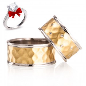 Ekran Modeli Taşlı Gümüş Alyans Çifti Ekran Modeli Taşlı Gümüş Alyans Çifti