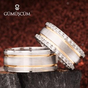 Delta Çizgili Gümüş Alyans Modeli Alyans Çifti Delta Çizgili Gümüş Alyans Modeli Alyans Çifti