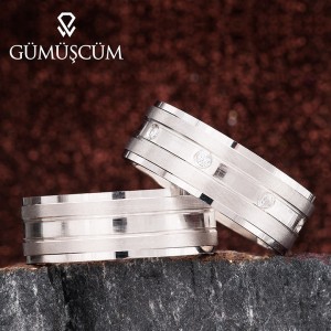 Joy Gümüş Alyans Modeli Taşlı Alyans Çifti Joy Gümüş Alyans Modeli Taşlı Alyans Çifti