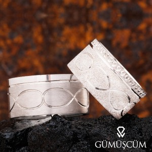 Sonsuzluk Modeli Parlak Gümüş Alyans Çifti