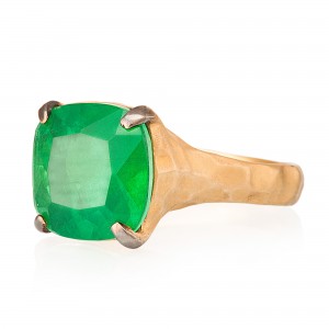 Zümrüt Kare Taşlı Otantik Kadın Altın Kaplama Gümüş Yüzük Zümrüt Kare Taşlı Otantik Kadın Altın Kaplama Gümüş Yüzük