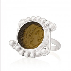 Yeşil Taşlı Medusa Cam Baskılı Kadın Gümüş Yüzük Yeşil Taşlı Medusa Cam Baskılı Kadın Gümüş Yüzük