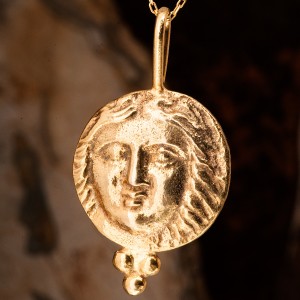 Antik Roma Parası Altın Kaplama Gümüş Kolye