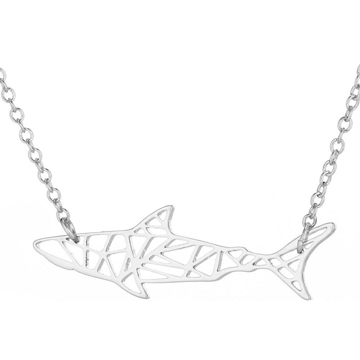 Köpek Balığı Origami Gümüş Kolye