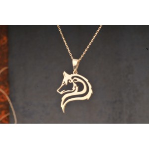 Kurt Figürü Gümüş Kolye