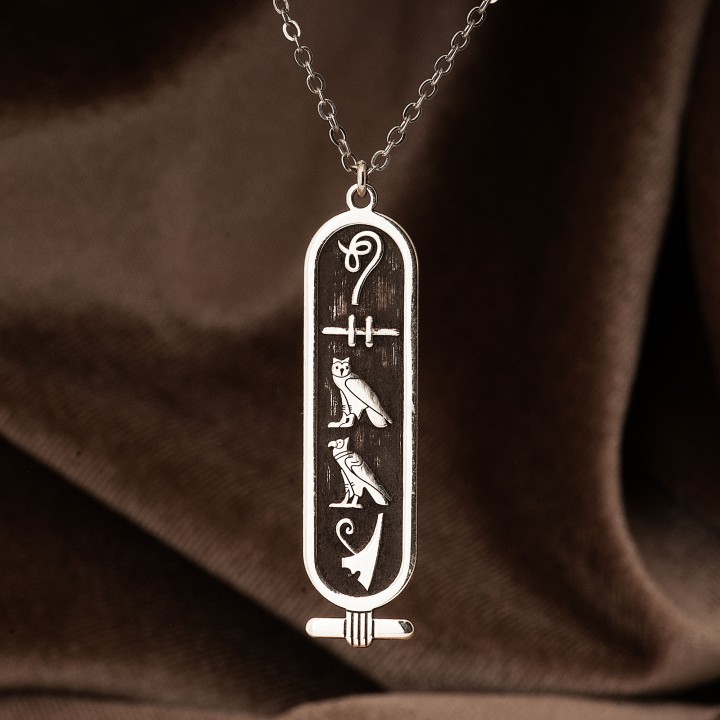 Mısır Hiyalogrif Gümüş Kolye