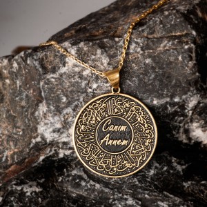 Nazar Dualı Kişiye Özel Altın Kaplama Gümüş Kolye