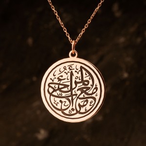 Nazar Dualı Rose Kaplama Gümüş Kolye