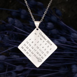 Takvim Gümüş Kolye 