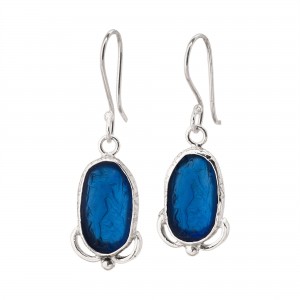 Mavi Taşlı Afrodit Otantik Kadın Gümüş Küpe