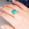 Paraiba Tourmaline Oval Taşlı Dövme Otantik Kadın Gümüş Yüzük