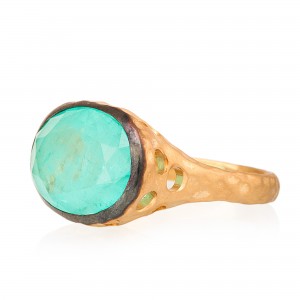 Paraiba Tourmaline Oval Taşlı Delikli Otantik Kadın Altın Kaplama Gümüş Yüzük Paraiba Tourmaline Oval Taşlı Delikli Otantik Kadın Altın Kaplama Gümüş Yüzük