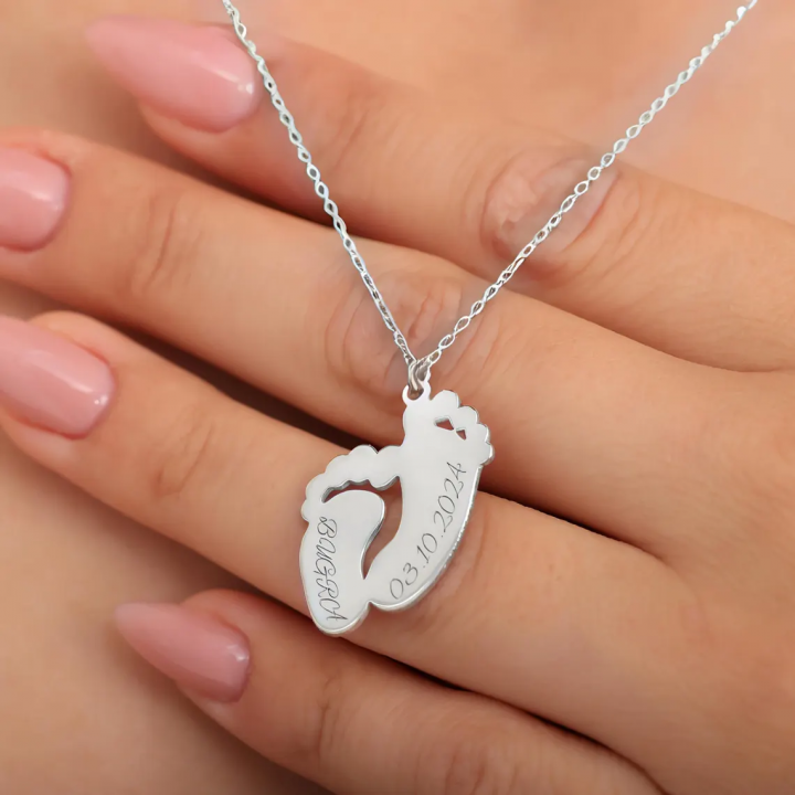 Bebek Ayak İzi Gümüş Kolye Bebek Ayak İzi Gümüş Kolye