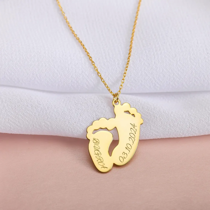 Bebek Ayak İzi Gümüş Kolye Bebek Ayak İzi Gümüş Kolye