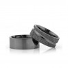 Siyah 8mm Bay Gümüş Alyans Modeli Çizgili Nişan Yüzüğü