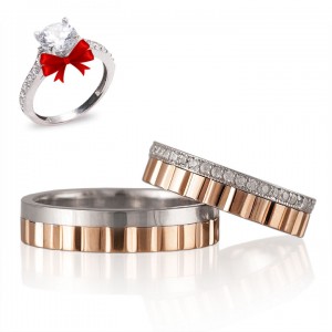 Masal Gümüş Alyans Modeli Taşlı Alyans Çifti