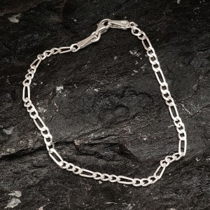 Figaro Zincir Gümüş Erkek Bileklik - 3 MM Figaro Zincir Gümüş Erkek Bileklik - 3 MM