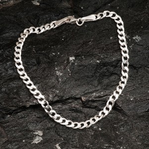 Gurmet - Panzer Zincir Erkek Gümüş Bileklik - 3,5 MM Gurmet - Panzer Zincir Erkek Gümüş Bileklik - 3,5 MM