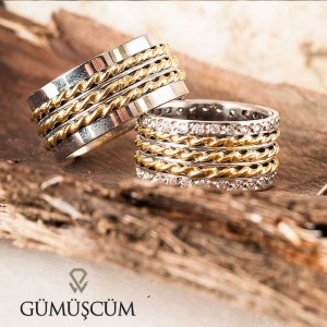 Üç Burgu Gümüş Alyans Modeli Altın Kaplama Örgü Bay Alyans  Üç Burgu Gümüş Alyans Modeli Altın Kaplama Örgü Bay Alyans