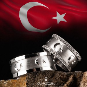 Ay Yıldız Gümüş Alyans Modeli Bayrak Bay Alyans  Ay Yıldız Gümüş Alyans Modeli Bayrak Bay Alyans