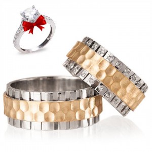 Zümrüt Gümüş Alyans Modeli Altın Kaplam Alyans Çifti Zümrüt Gümüş Alyans Modeli Altın Kaplam Alyans Çifti