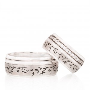 Yaprak Sarkımı Kadın Gümüş Alyans