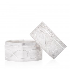 Sonsuzluk Modeli Parlak Erkek Gümüş Alyans