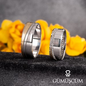 Carmen Modeli Gümüş Alyans Çifti Carmen Modeli Gümüş Alyans Çifti