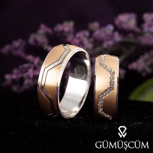 Melodi Modeli Gümüş Alyans Çifti