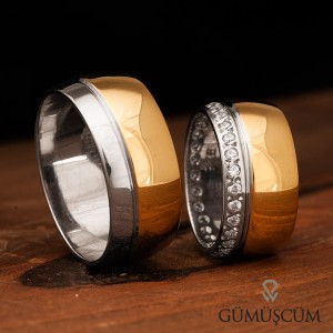 Tamtur Bombeli Gümüş Alyans Çifti Tamtur Bombeli Gümüş Alyans Çifti