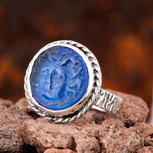 Cam Baskı Antik Medusa Otantik Kadın Gümüş Yüzük Cam Baskı Antik Medusa Otantik Kadın Gümüş Yüzük