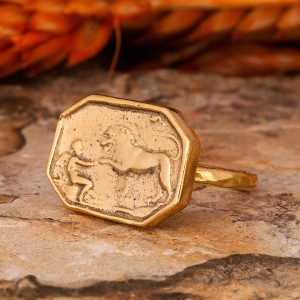 Antik Roma Parası Altın Kaplama Otantik Kadın Gümüş Yüzük Modeli Antik Roma Parası Altın Kaplama Otantik Kadın Gümüş Yüzük Modeli