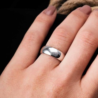 Bombeli 6mm Gümüş Alyans Çifti Nişan ve Söz Yüzüğü