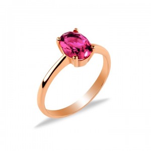 Swarovski Yakut Oval Tek Taş Rose Kaplama Bayan Gümüş Yüzük Swarovski Yakut Oval Tek Taş Rose Kaplama Bayan Gümüş Yüzük