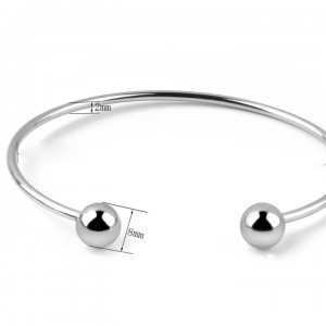 İnce Uçları Toplu Gümüş Bileklik